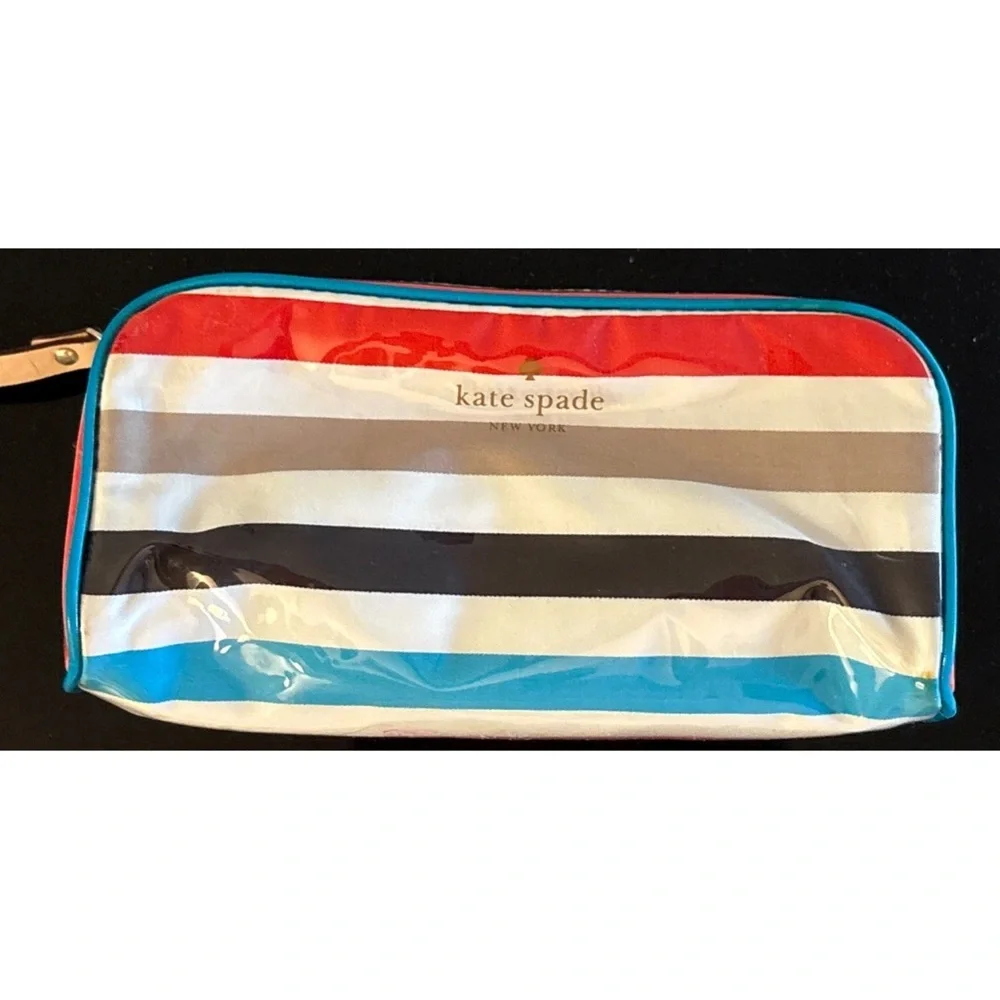 Kate Spade New York St. Elmo Stripe Small Henrietta Cosmetic Bag.